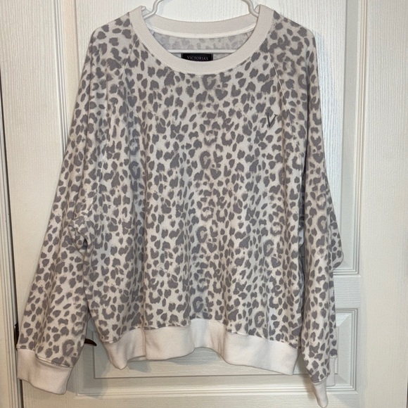 Victoria's Secret Tops - Victoria's Secret Gray and White Animal Print Sweatshirt